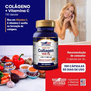 Kit 2x  Vitamina C 1000 mg Vitgold 100 Comprimidos