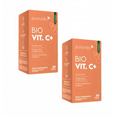2X BIO VIT C+ PURAVIDA - 60 CáPSULAS - VITAMINA C