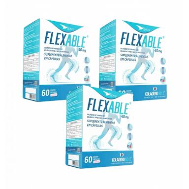 3X FLEXABLE - COLáGENO TIPO II- NãO DESNATURADO- 60 CáPSULAS