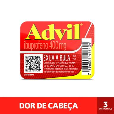 Advil Ibuprofeno 400mg 3 cápsulas