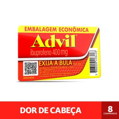 Advil Ibuprofeno 400mg 8 cápsulas
