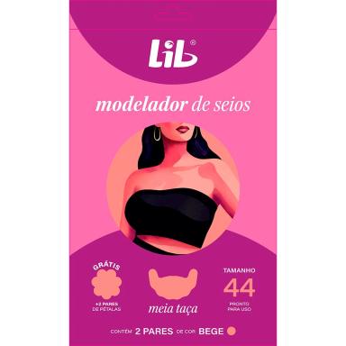 Modelador de Seios Lib Plus Tradicional Tamanho 44 com 2 pares