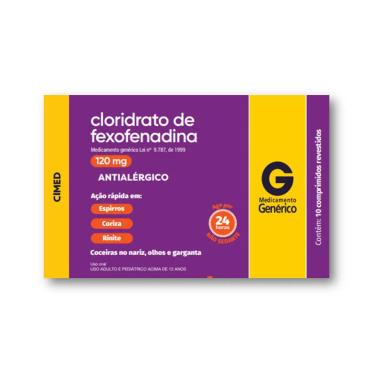 Cloridrato de Fexofenadina 120mg 10 comprimidos Cimed Genérico