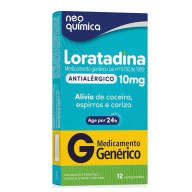Loratadina 10mg 12 comprimidos Neo Química Genérico