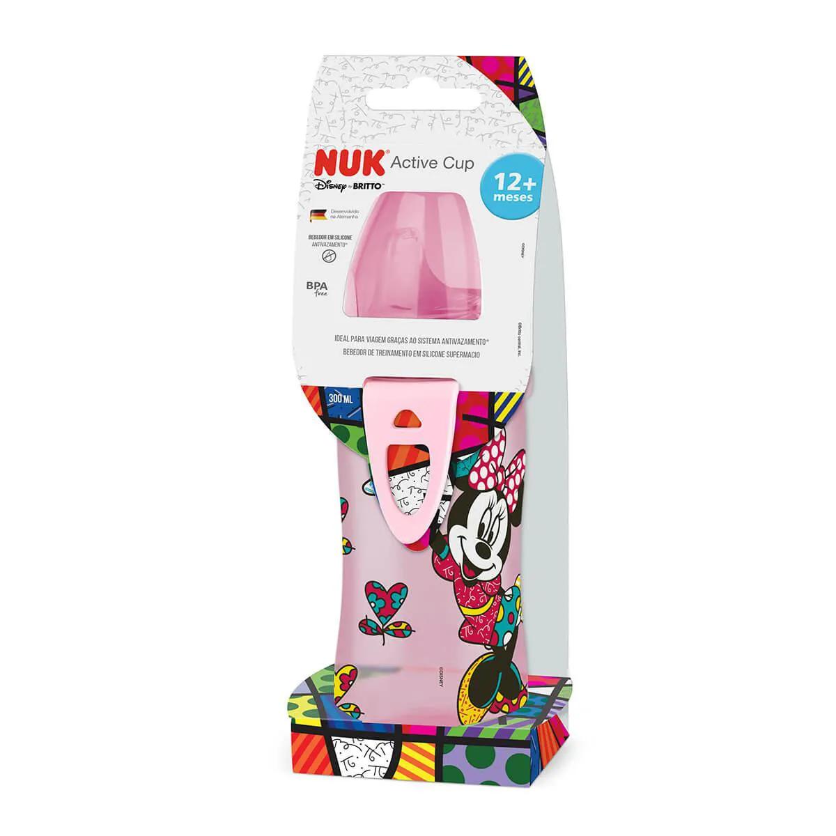 Copo de Treinamento NUK Active Cup Disney By Britto Rosa 300ml