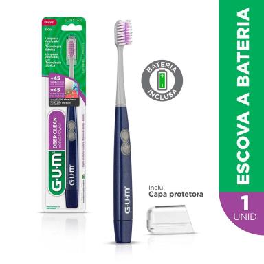 Escova de Dente Elétrica G.U.M. Deep Clean Sonic Power Suave com 1 unidade + capa protetora