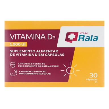 Vitamina D 1.000UI Raia 30 Cápsulas