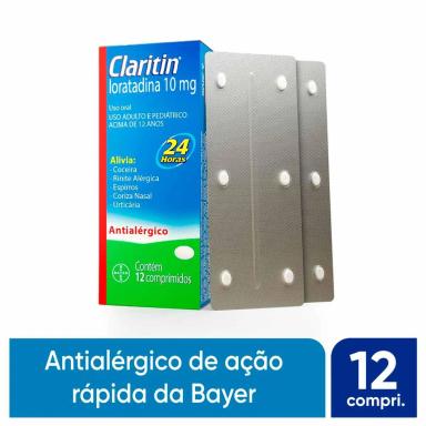 Claritin Loratadina 10mg 12 comprimidos