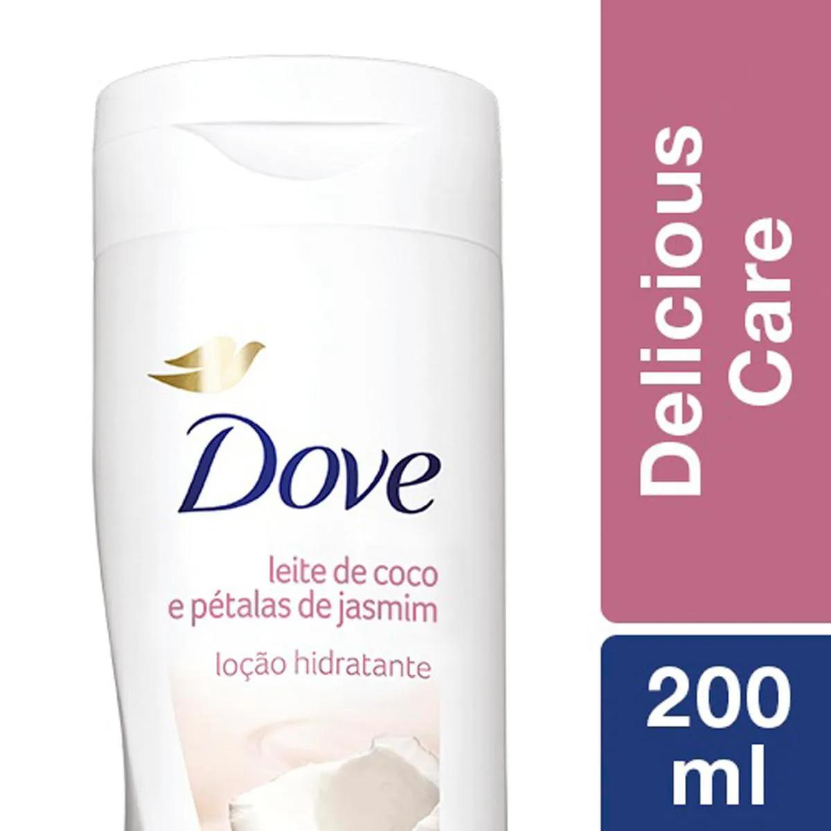 Loção Hidratante Corporal Dove Delicious Care Leite de Coco e Pétalas de Jasmim com 200ml