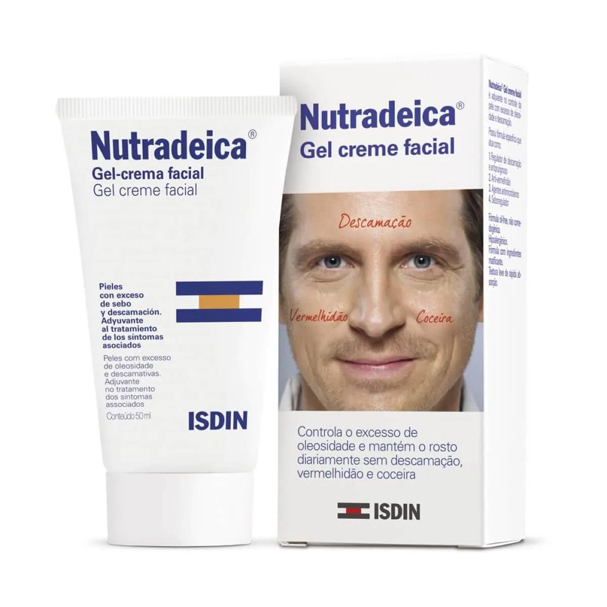 Gel Creme Facial Nutradeica Isdin Pele Descamativa com 50ml