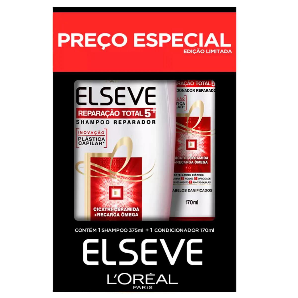 Kit Elseve Reparação Total 5 Shampoo com 375ml + Condicionador com 170ml