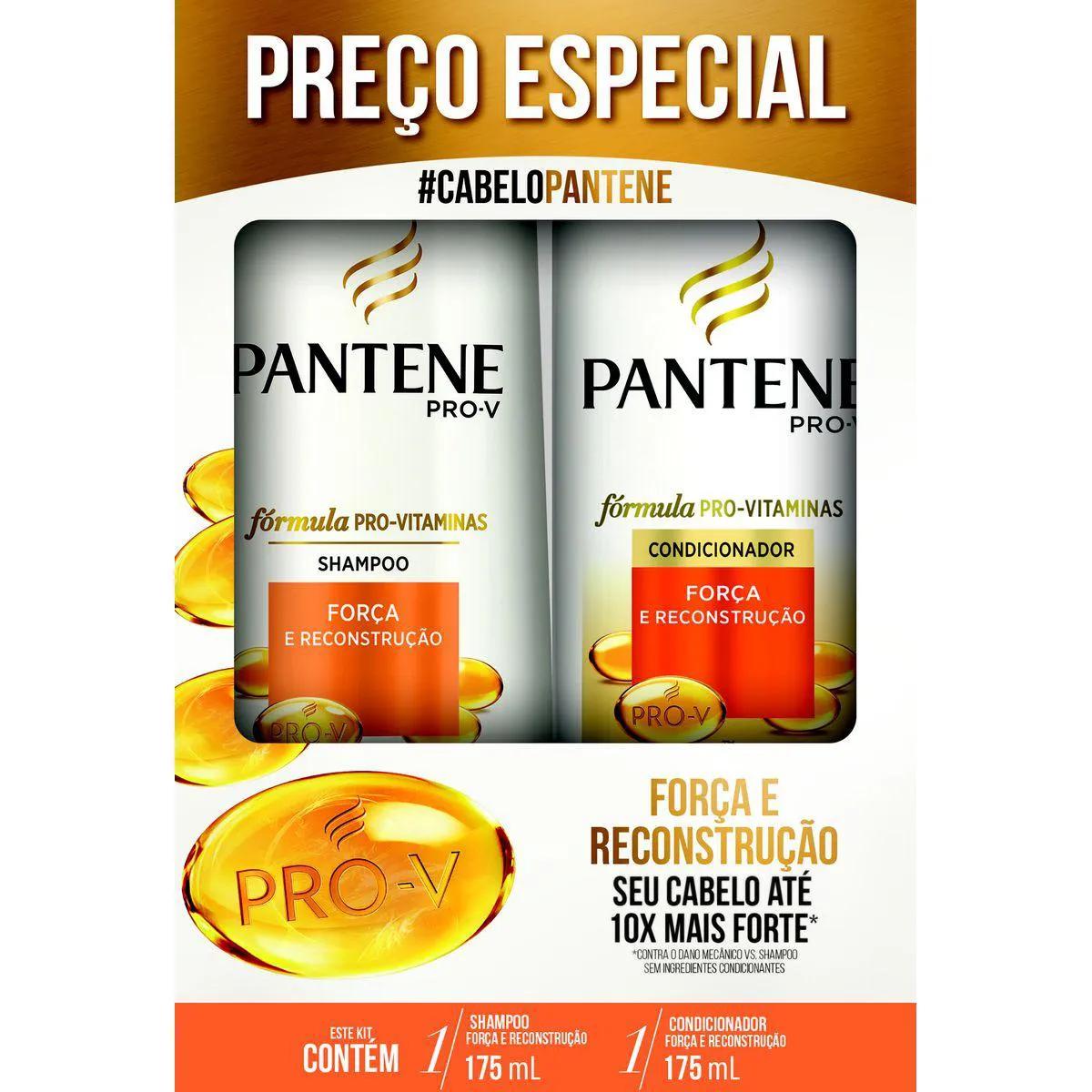 Kit Pantene Força e Reconstrução Shampoo com 400ml + Condicionador com 175ml