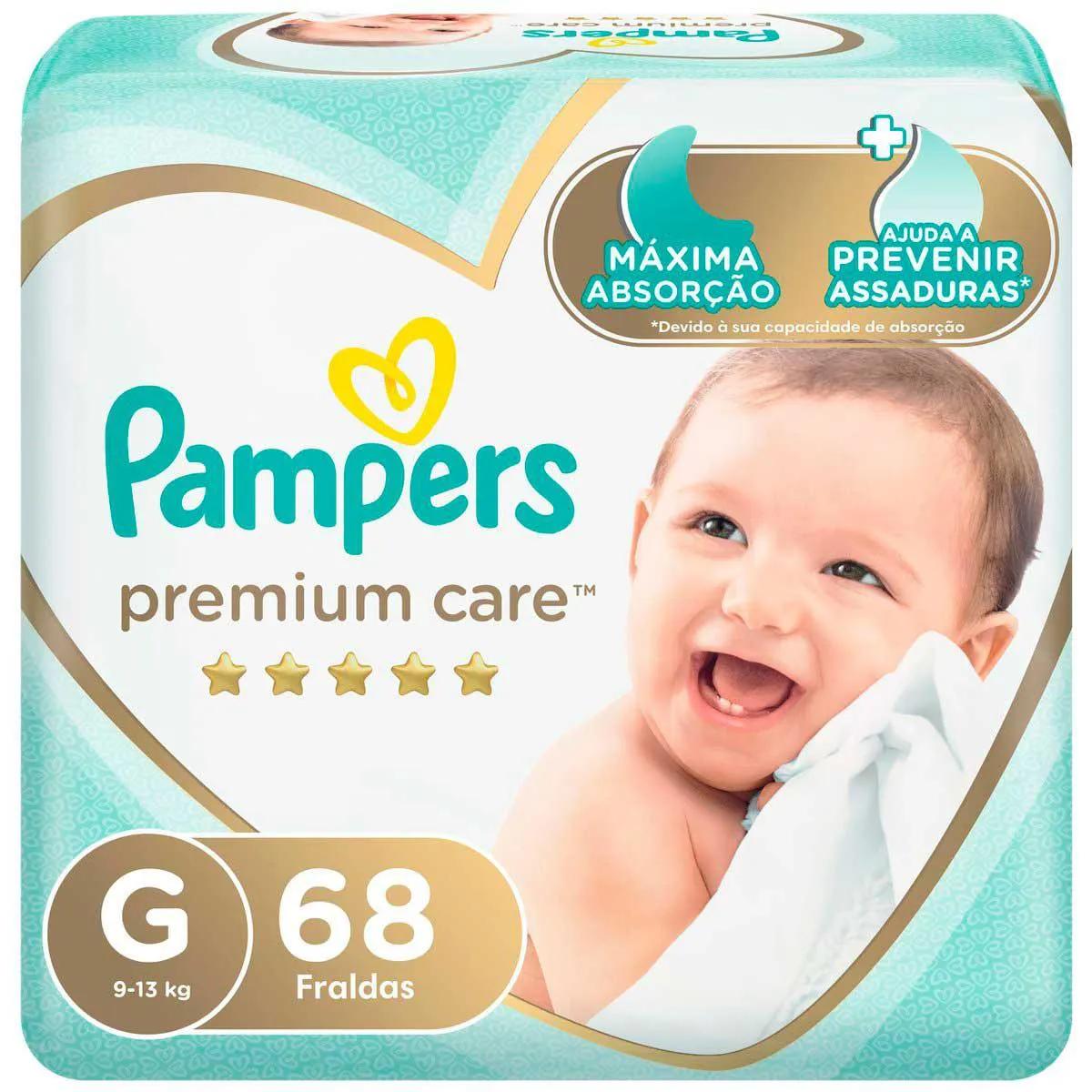 Fralda Pampers Premium Care G - 68 Unidades