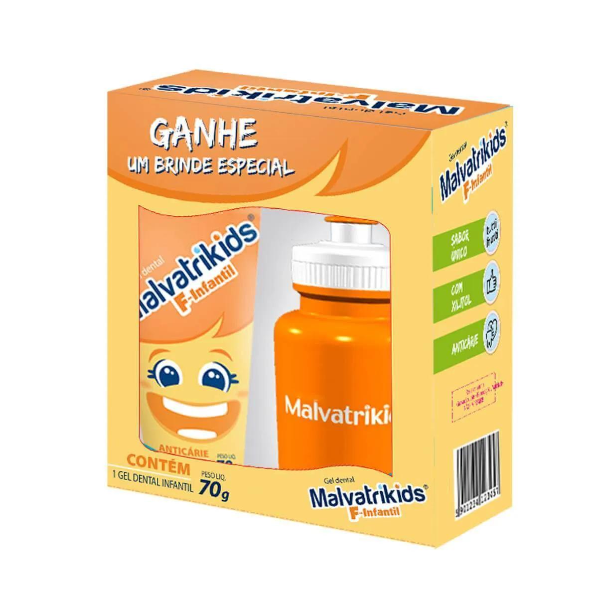 Kit Gel Dental Malvatrikids F- Infantil com 70g + Brinde exclusivo