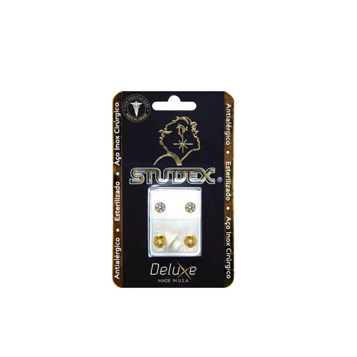 Brinco Antialérgico Studex Deluxe Daisy Cristal com 1 par