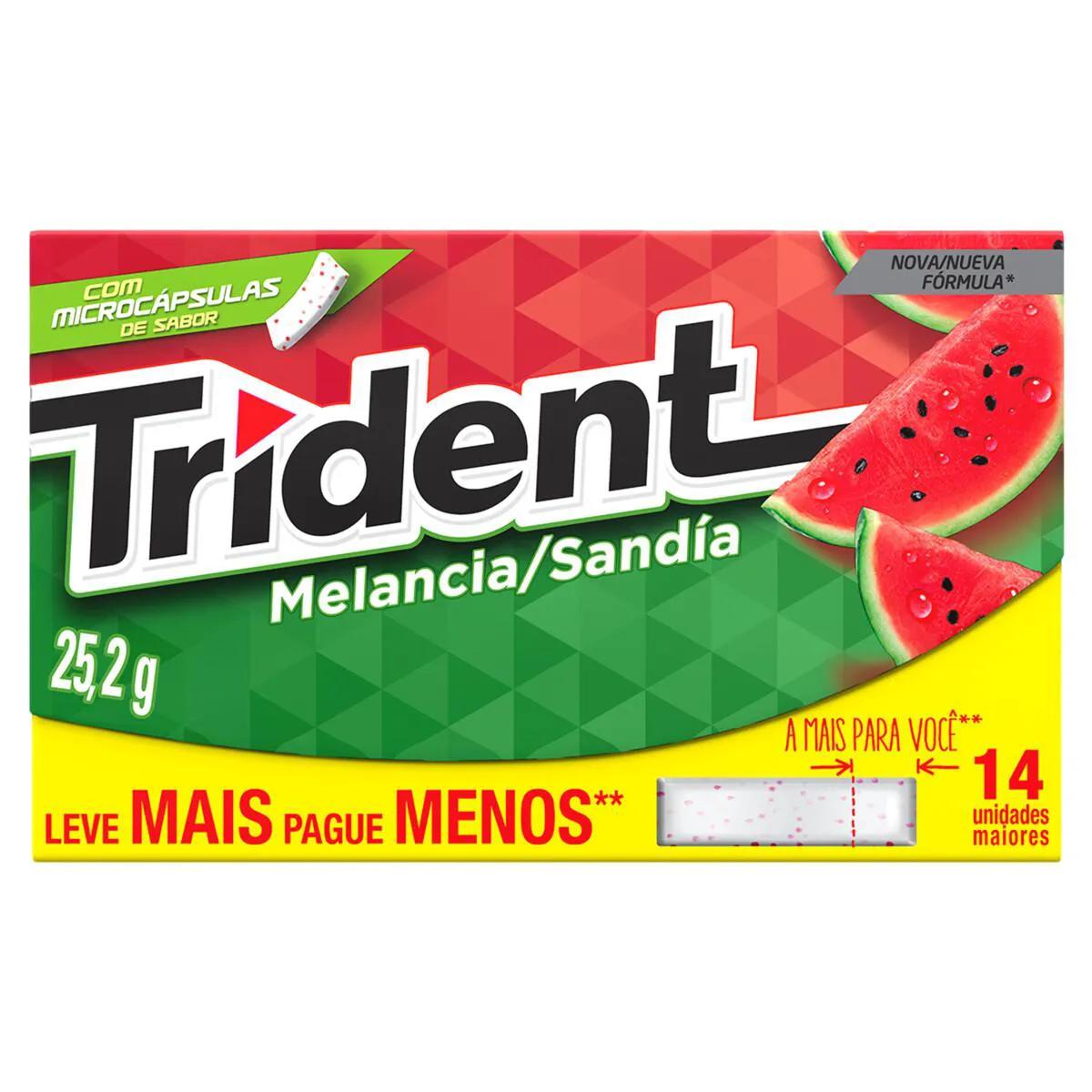 Trident Melancia 14 unidades maiores - Leve Mais por Menos