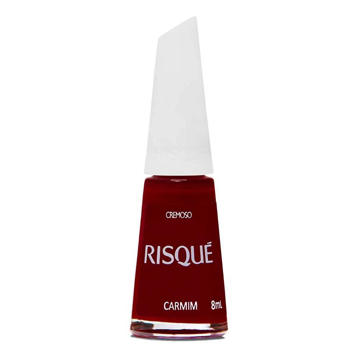 Esmalte Cremoso Risqué Carmim Hipoalergênico com 8ml