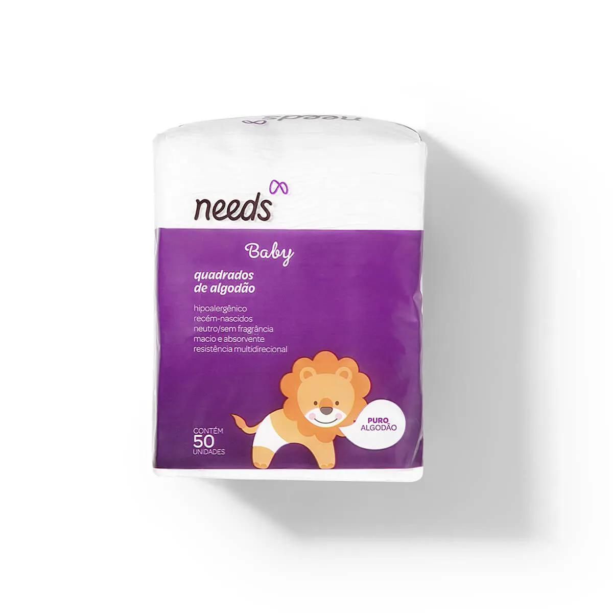 Algodão Quadrado Needs Baby - 50 unidades