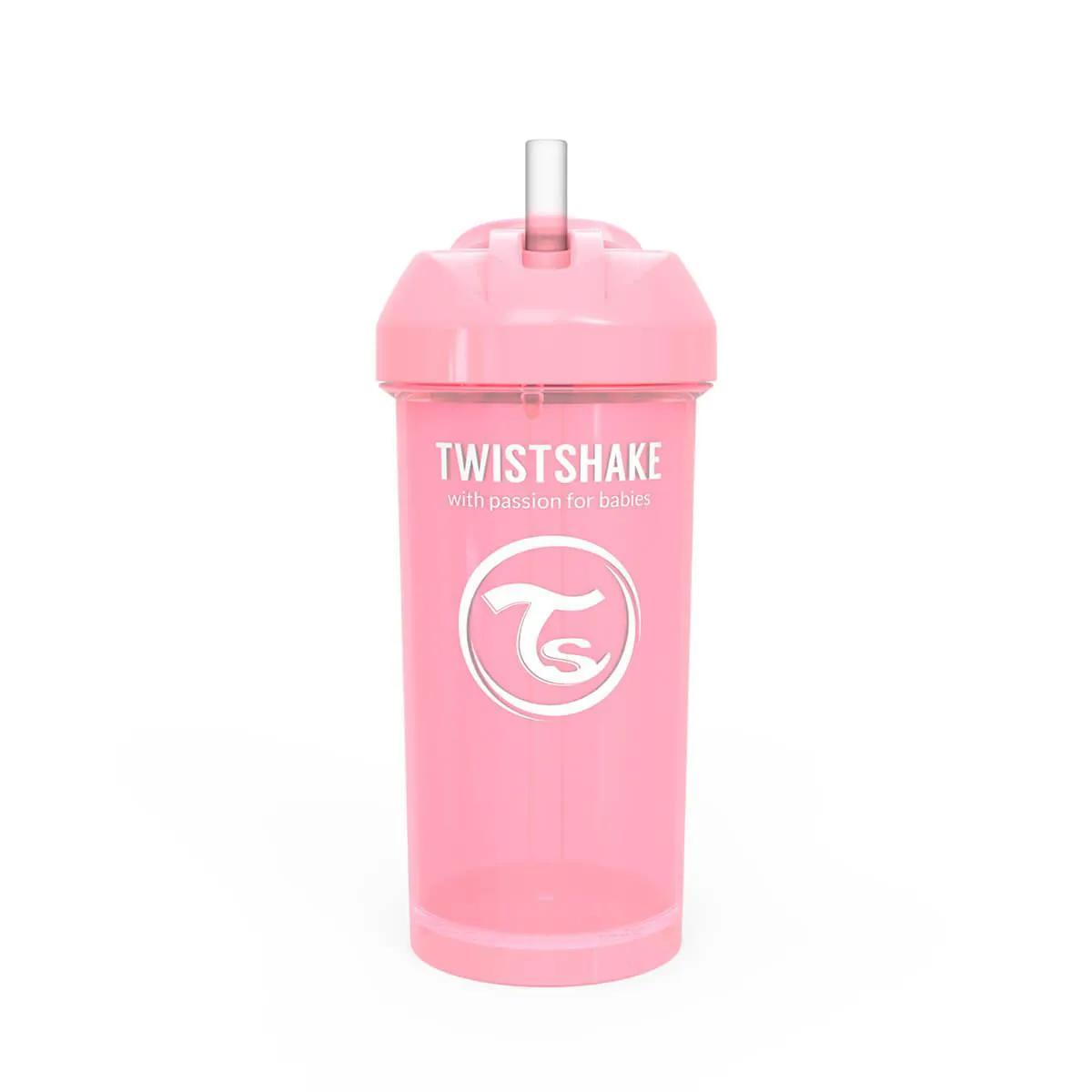 Copo com Canudo Twistshake Straw Rosa 6+ Meses com 360ml
