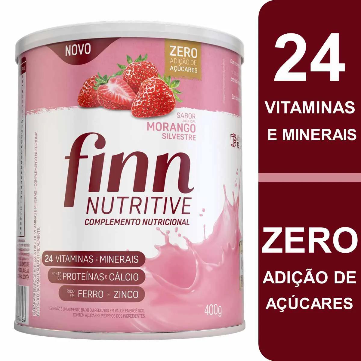 Suplemento Alimentar Finn Nutritive Sabor Morango Silvestre com 400g