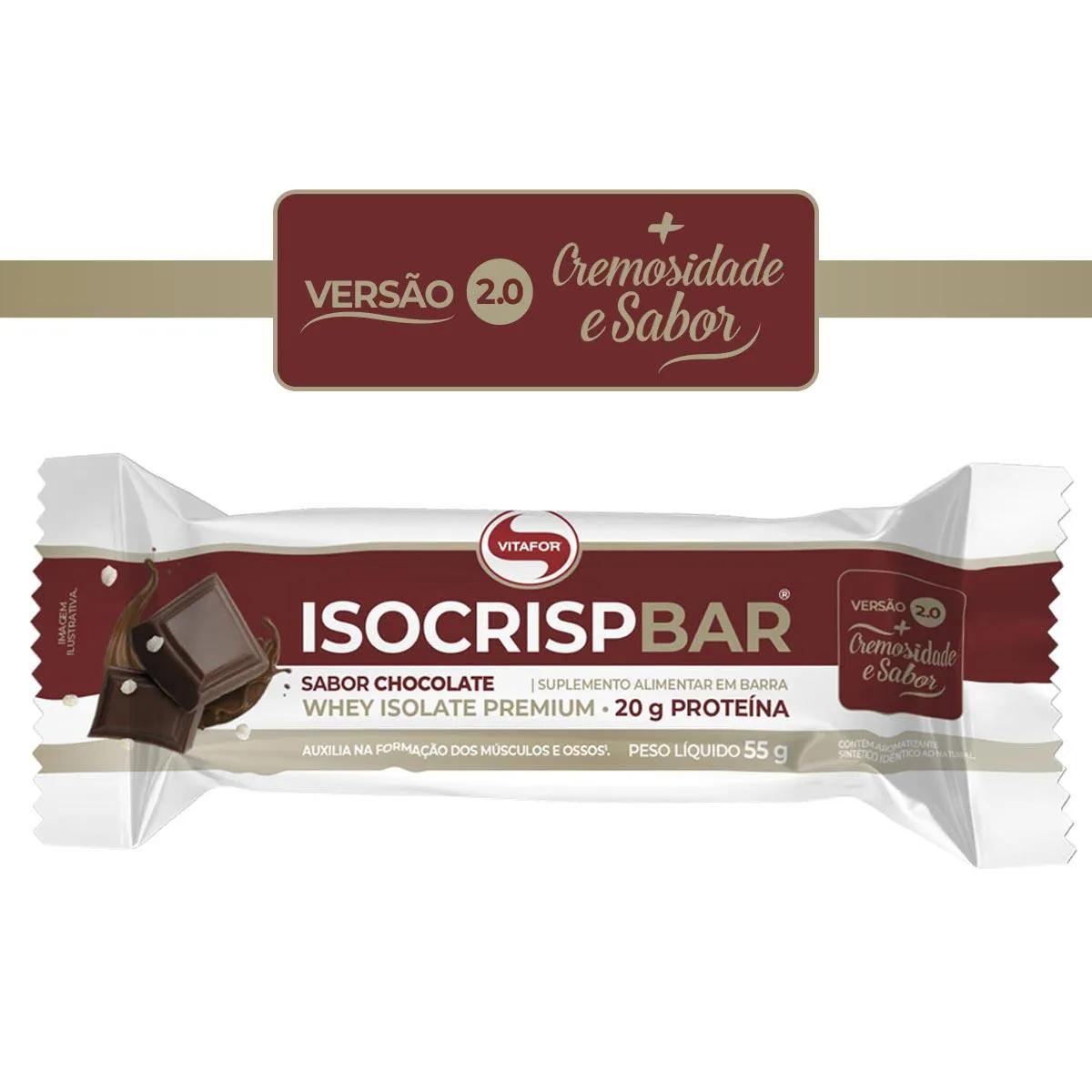 Barra de Proteína Isocrisp Vitafor Chocolate 55g