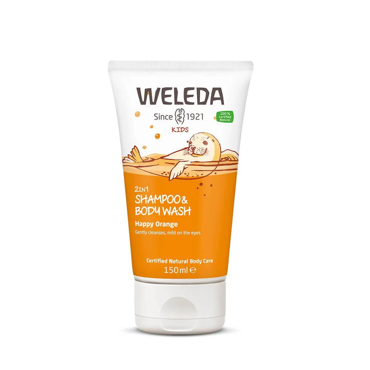 Shampoo e Sabonete 2 em 1 Laranja Weleda Kids Natural com 150ml