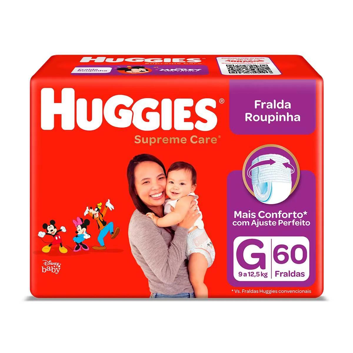 Fralda Huggies Roupinha Supreme Care G - 60 Unidades