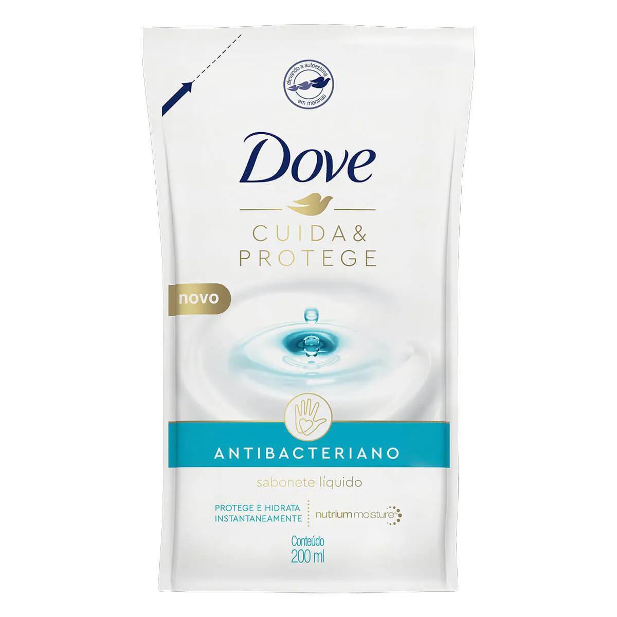 Refil Sabonete Líquido Corporal Dove Cuida e Protege Antibacteriano com 200ml