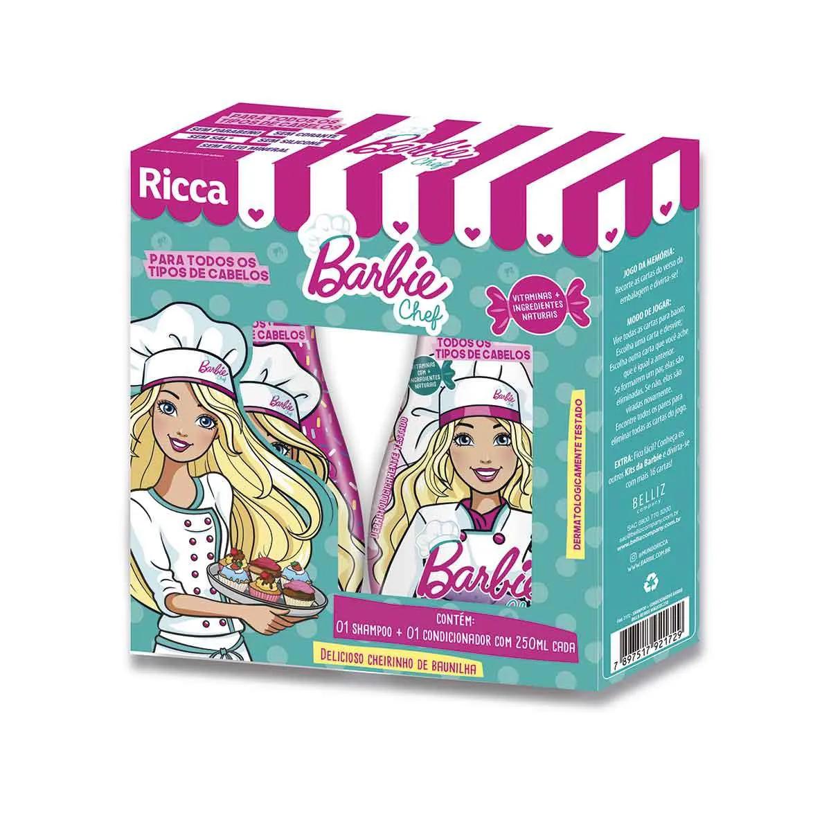 Kit Shampoo + Condicionador Ricca Barbie Chef com 250ml cada