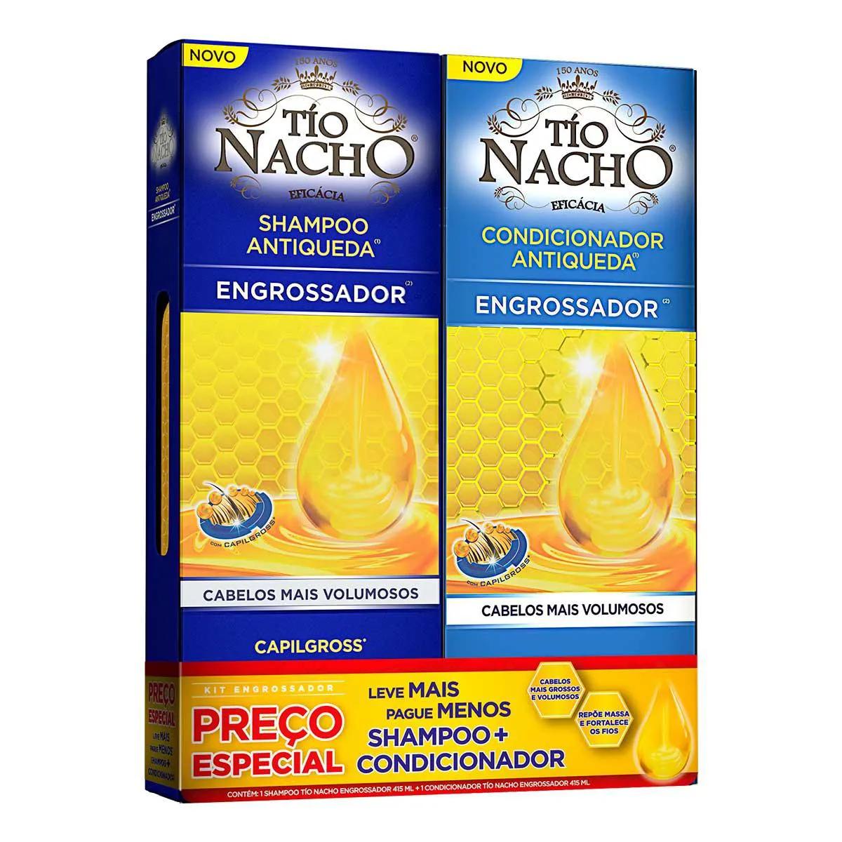 Kit Tio Nacho Engrossador Antiqueda com Shampoo + Condicionador com 415ml cada