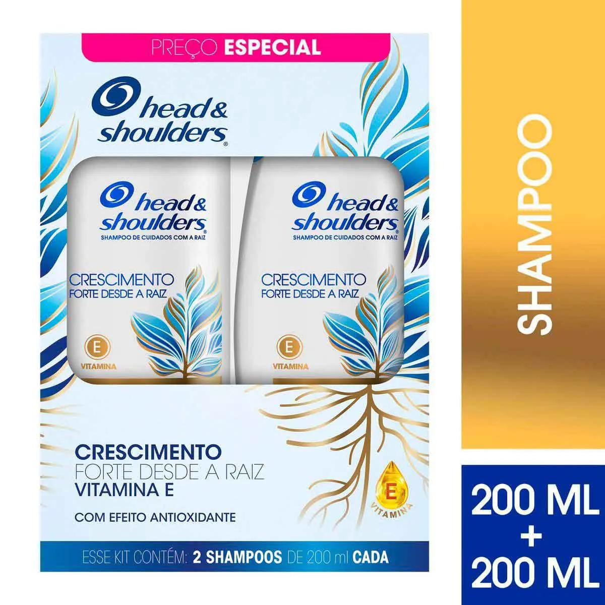 Kit Shampoo Head&Shoulders Crescimento Forte Desde a Raiz 2 Unidades de 200ml cada