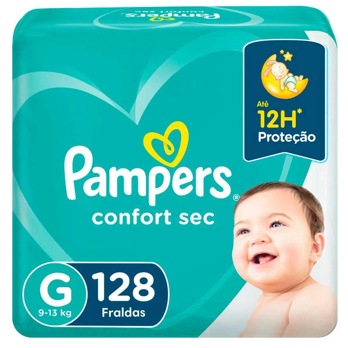 Fralda Pampers Confort Sec G - 128 Unidades