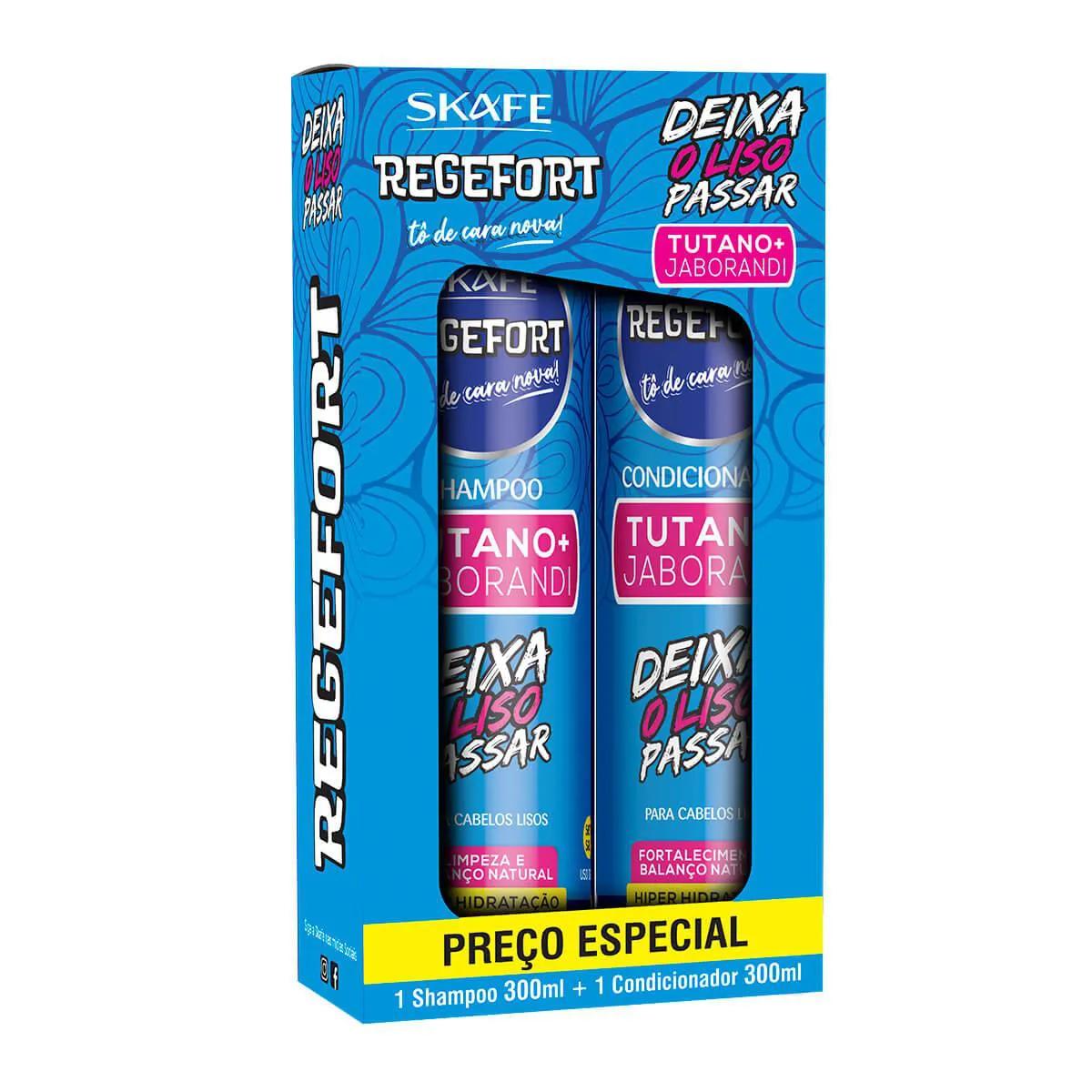 Kit Skafe Regefort Deixa o Liso Passar Shampoo com 300ml + Condicionador com 300ml