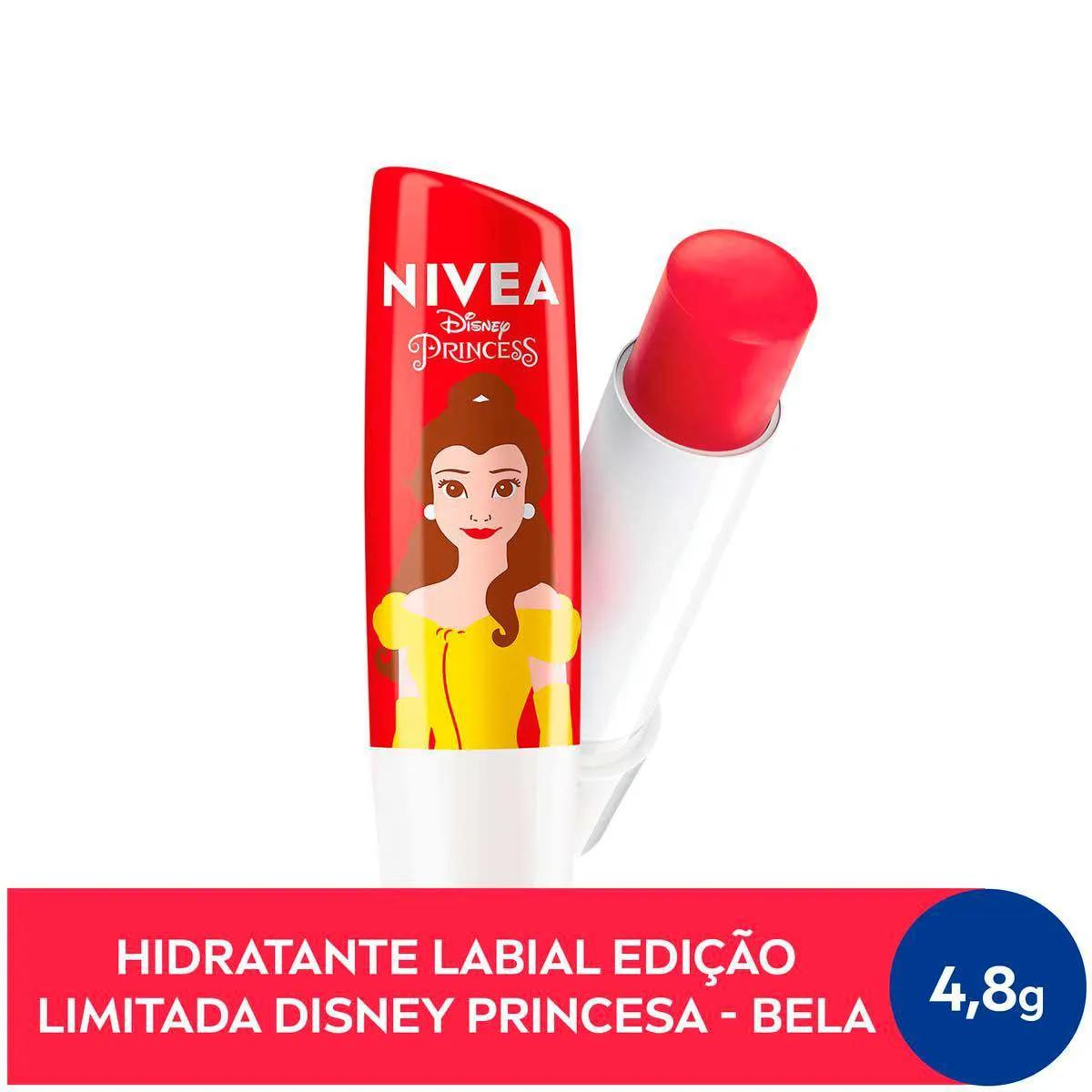 Hidratante Labial Nivea Morango Shine Disney Bela 4,8g