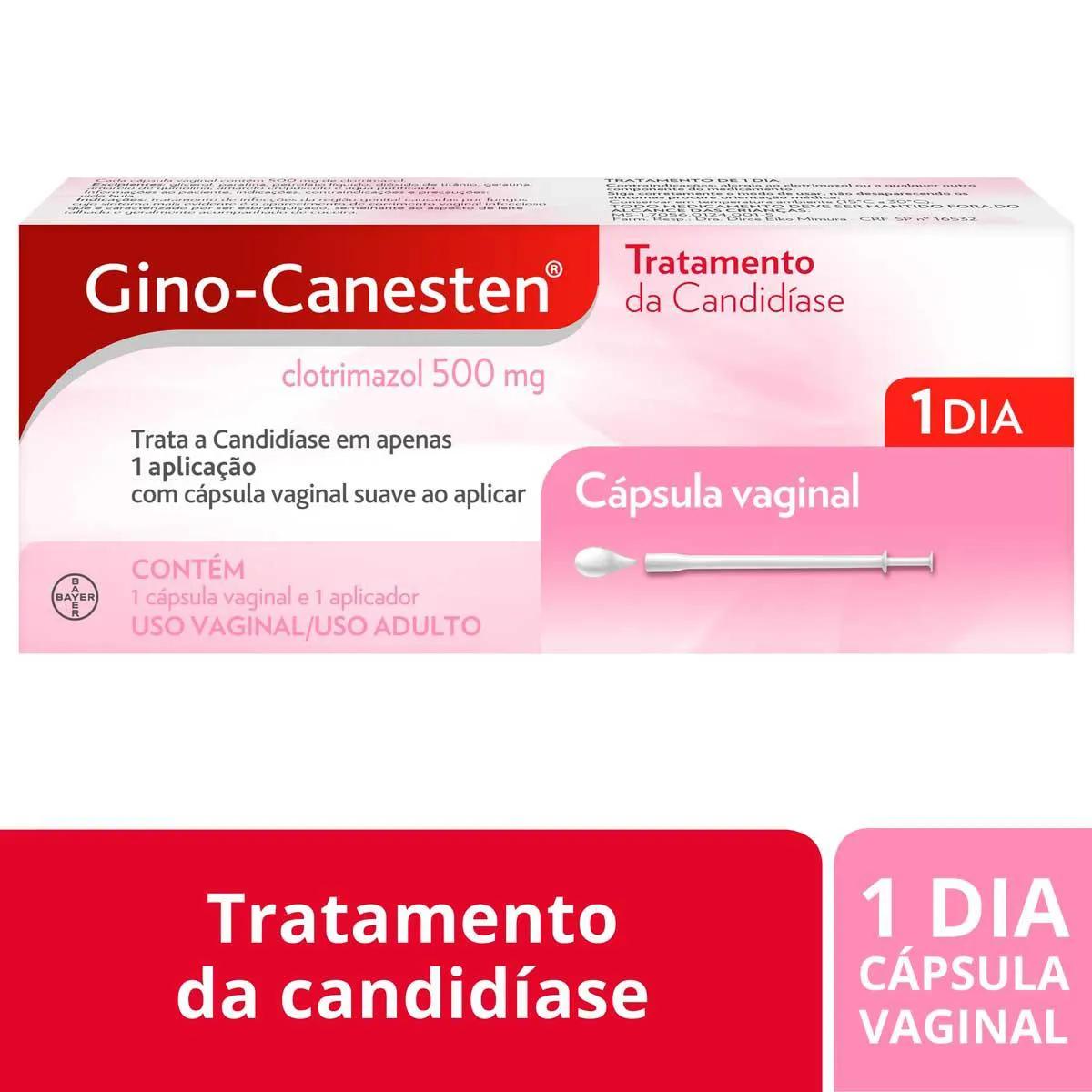 Gino Canesten Cápsula Vaginal 500mg - 1 Unidade + 1 Aplicador
