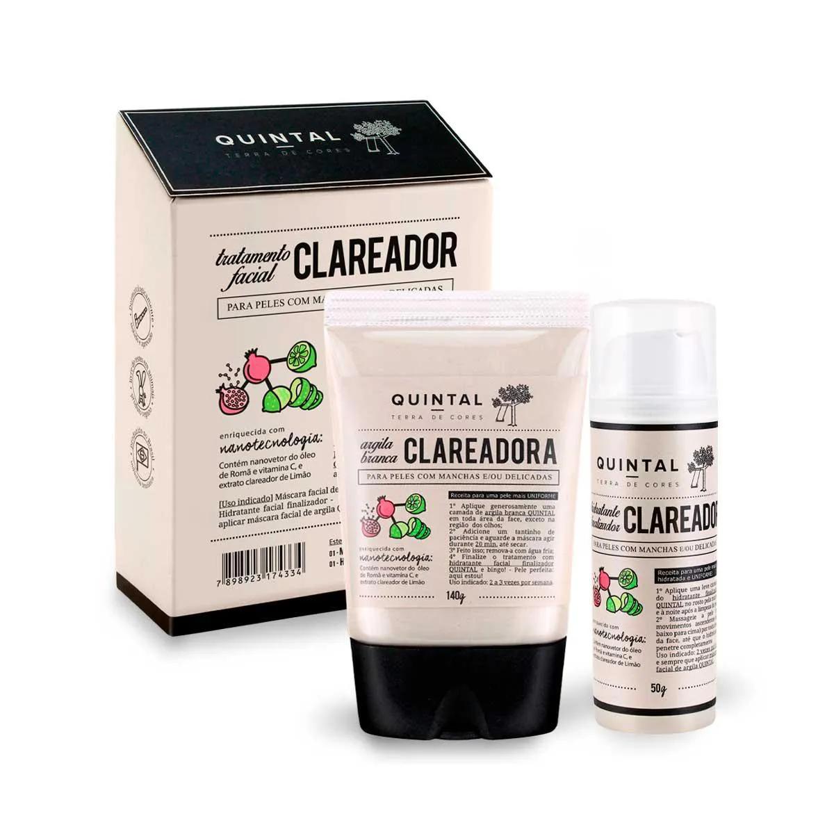 Kit Tratamento Facial Quintal Terra de Cores Clareador Argila Branca com 1 Unidade