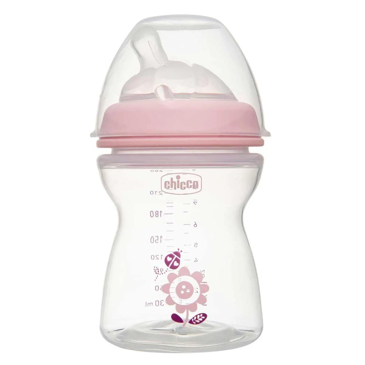 Mamadeira Chicco Step Up Fluxo Médio 2m+ Rosa de 250ml