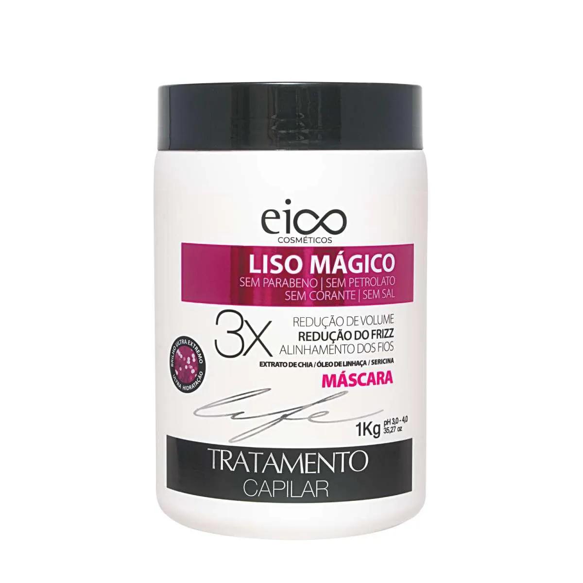 Máscara de Tratamento Capilar Eico Life Liso Mágico com 1Kg
