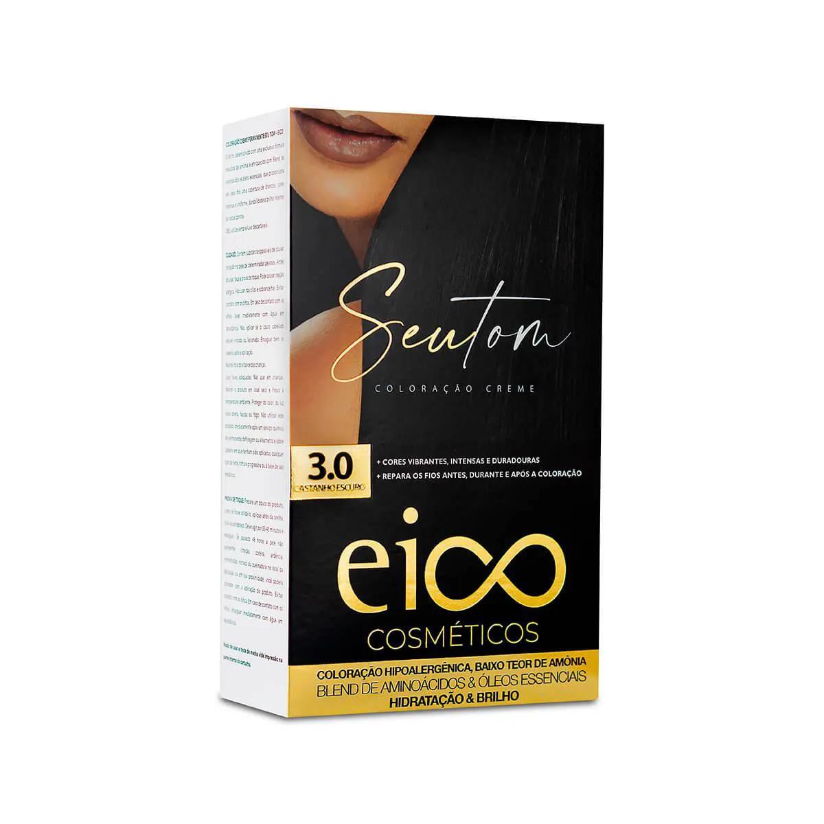 Tintura Eico Seu Tom 3.0 Castanho Escuro com 1 Unidade