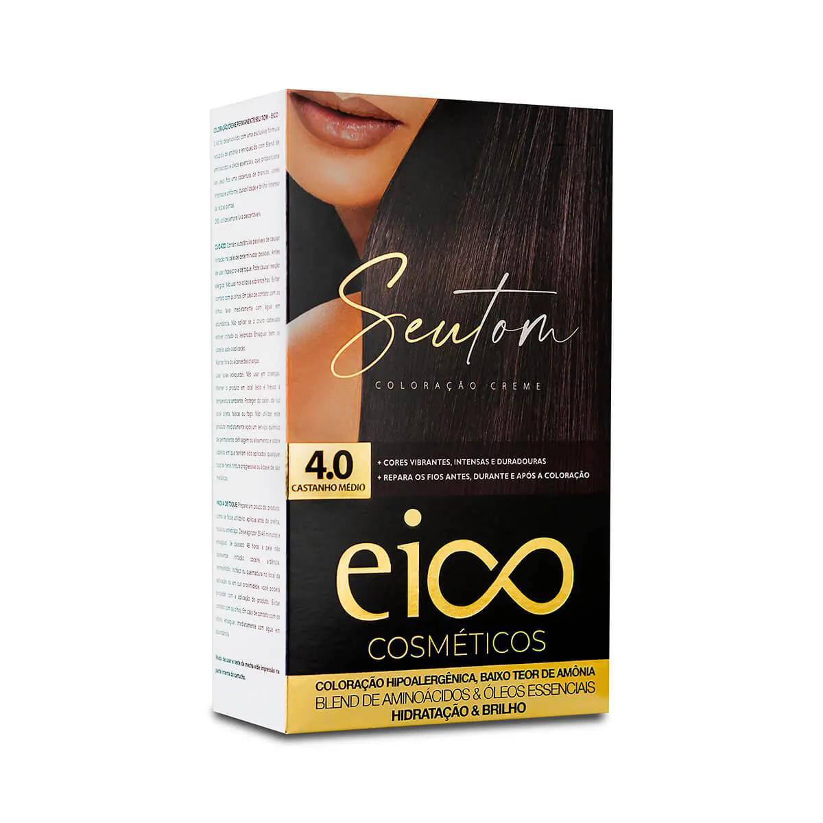 Tintura Eico Seu Tom 4.0 Castanho Médio com 1 Unidade