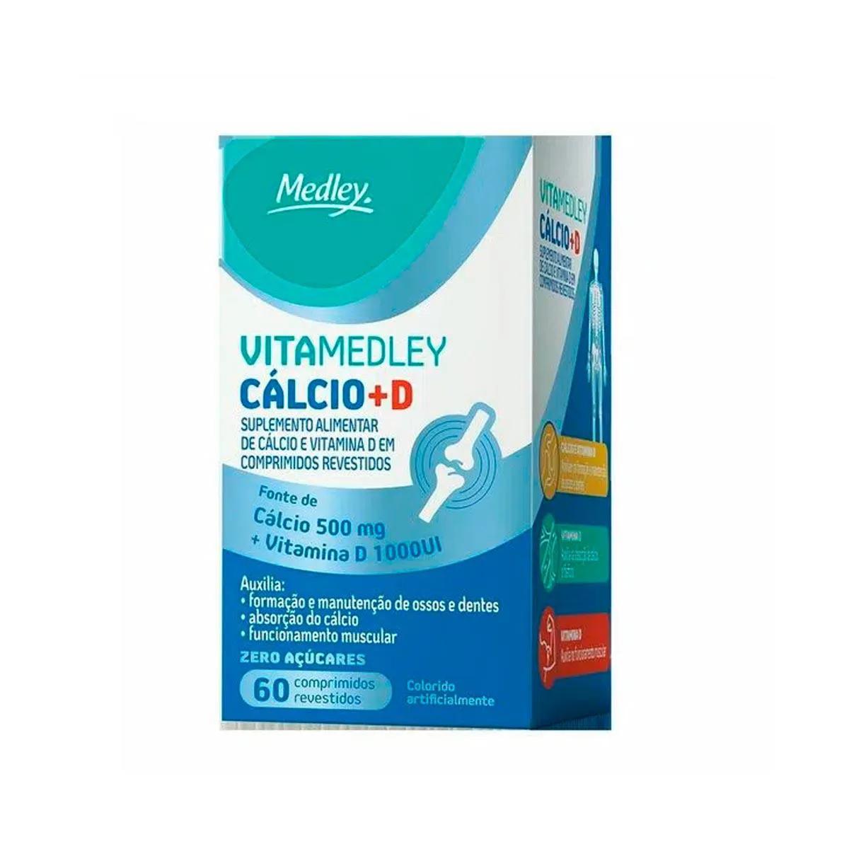 Suplemento Alimentar Cálcio + VItamina D Vitamedley com 60 Comprimidos