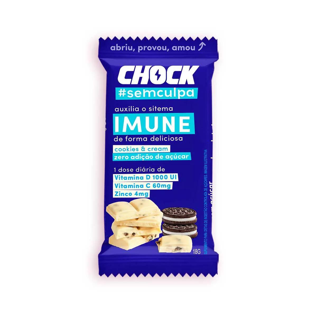 Chocolate Branco Chock #semculpa Cookies & Cream com 18g