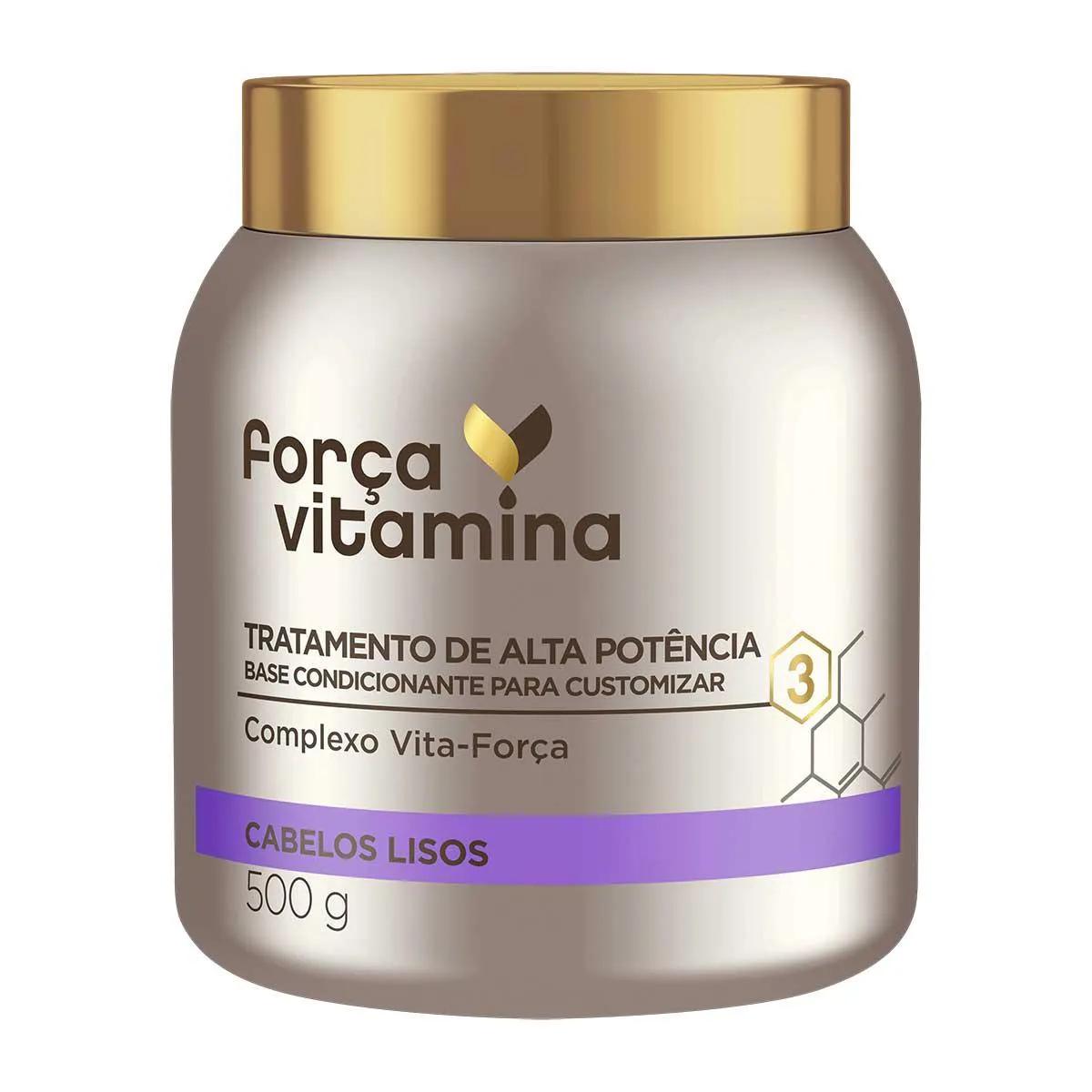 Máscara de Tratamento Força Vitamina Cabelos Lisos com 500g