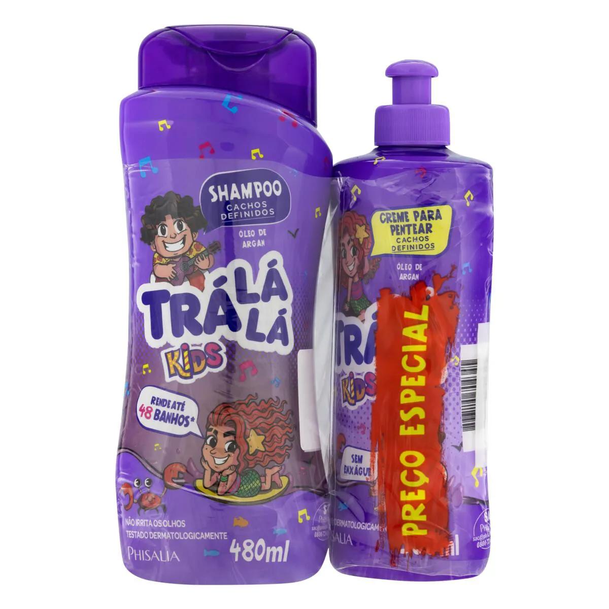 Kit Shampoo + Condicionador Trá Lá Lá Kids Cachos Definidos 480ml cada