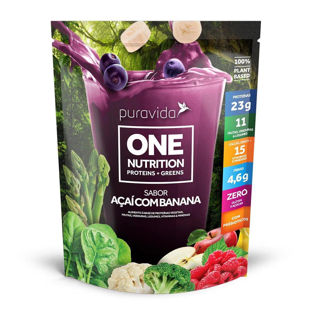 Suplemento Alimentar Puravida One Nutrition Açaí com Banana 450g