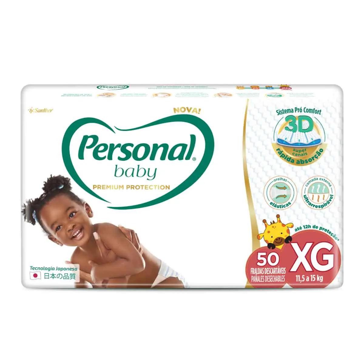 Fralda Personal Baby Premium Protection XG - 50 Unidades