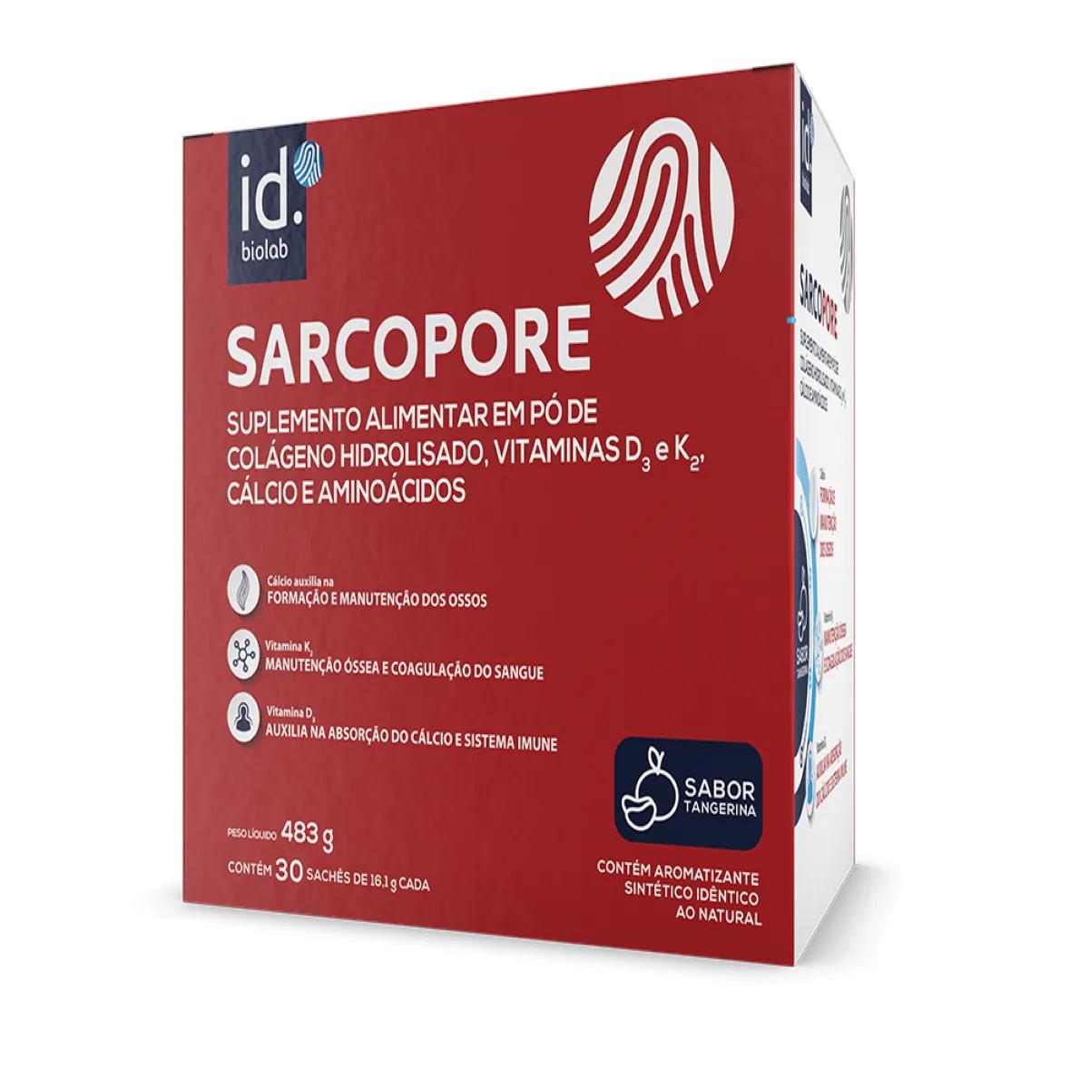 Colágeno Hidrolisado Sarcopore Tangerina 30 sachês de 16,1g cada