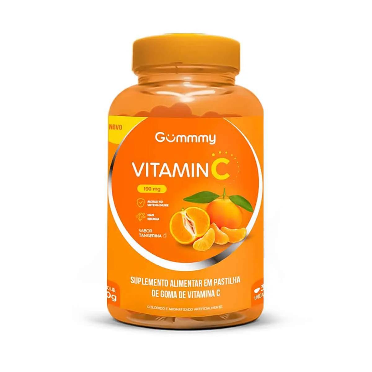 Vitamina C 100mg Gummy Vitamin C Sabor Tangerina 30 gomas