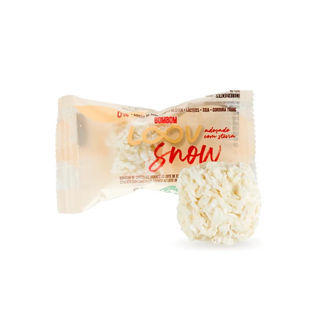 Bombom Loov Snow Chocolate Branco e Coco Zero Açúcar 14g