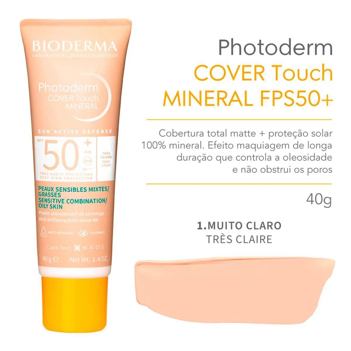 Photoderm Cover Touch Mineral FPS 50+ Muito Claro 40g